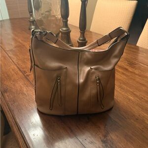 Le Miel Tan Vegan Leather Shoulder Bag Tan